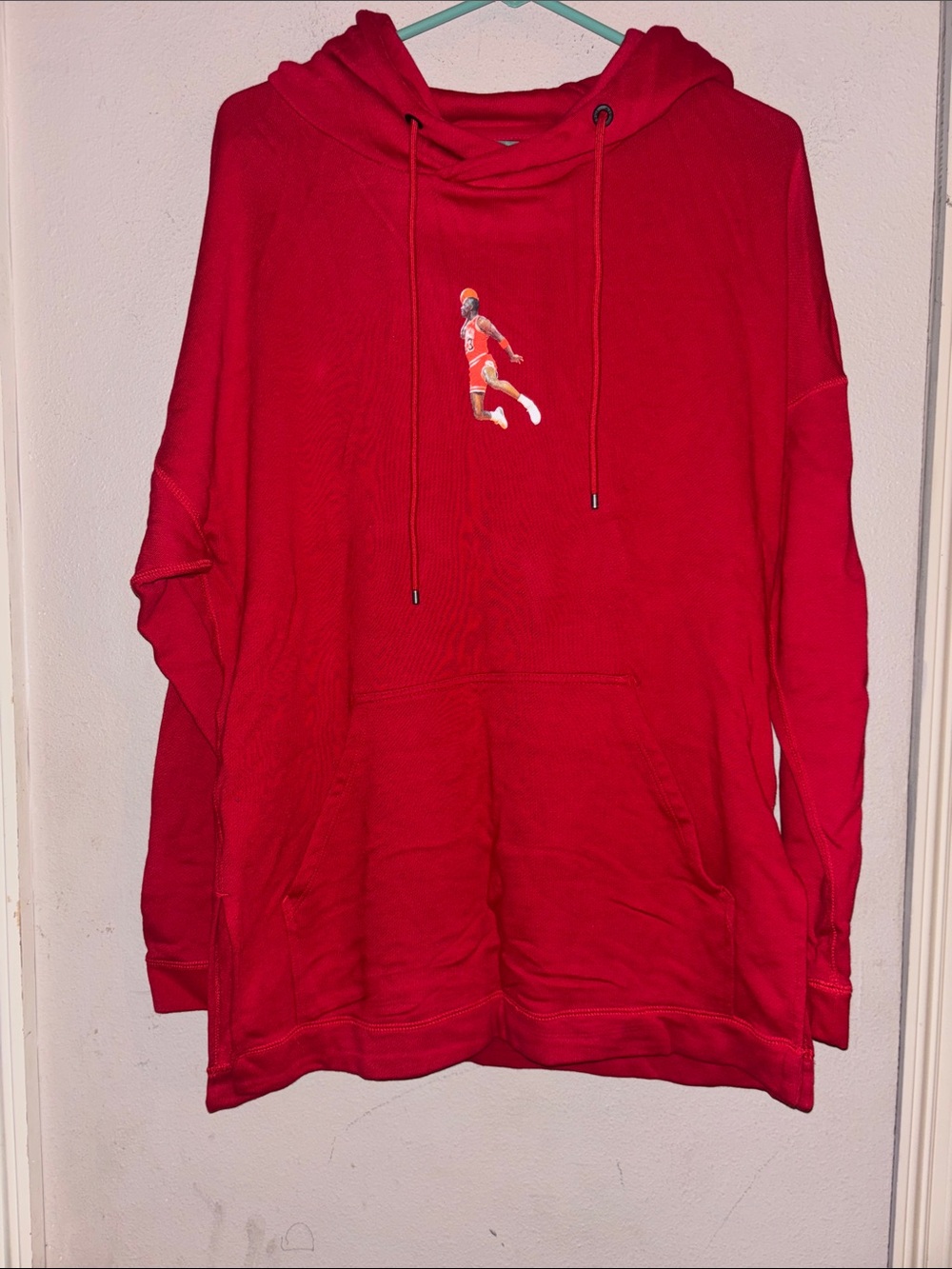Jordan Red Pullover Hoodie with Chest Tag